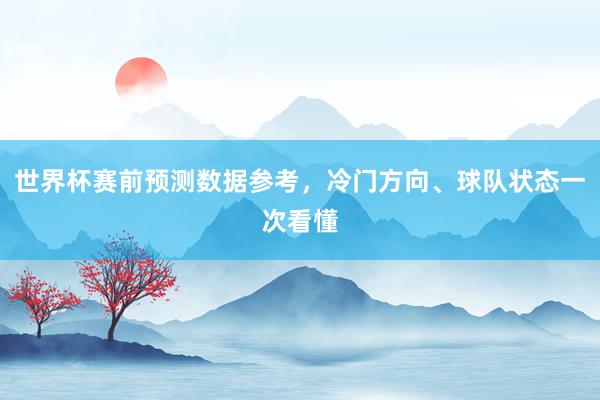 世界杯赛前预测数据参考，冷门方向、球队状态一次看懂